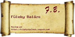 Füleky Balázs névjegykártya